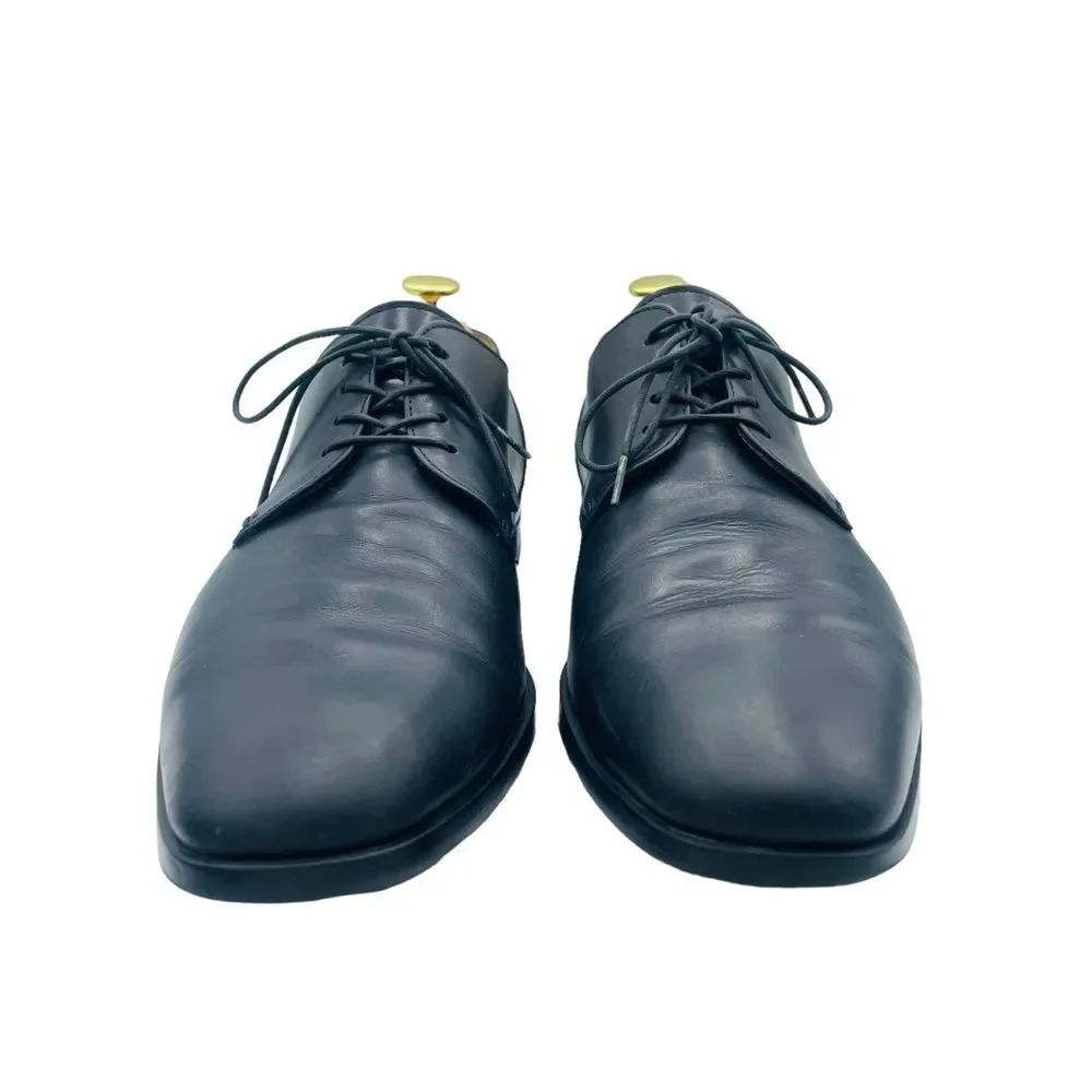 HUGO BOSS Men's Black Leather Lace Up Oxford Dress Shoes US 8